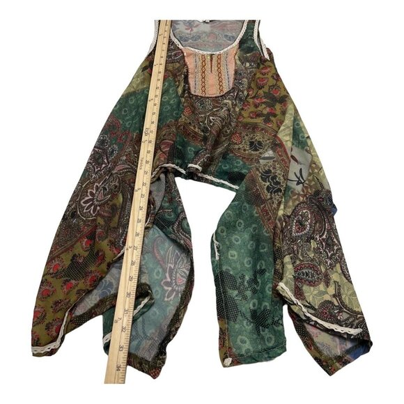 Sundance Womens M Embroidered Beaded Tank Top Long Sides Flowy Silky Paisley - Picture 7 of 11
